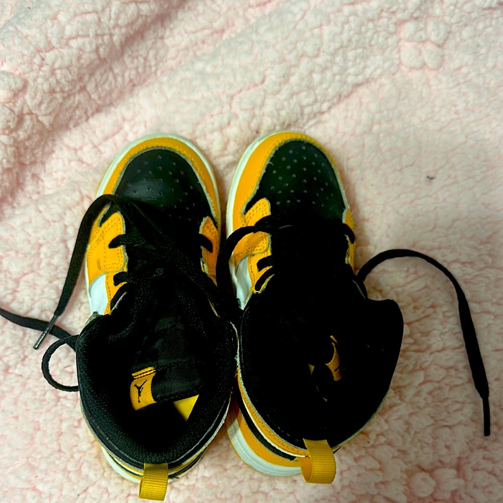 Kids Black and Yellow Sneakers